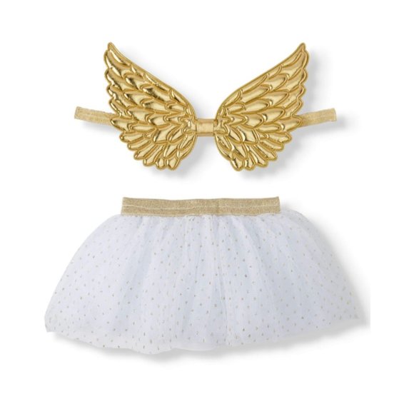 WONDER NATION Angel/Cherub Wings and Tutu Skirt 2 Piece Baby Photo Outfit Set - Picture 1 of 2